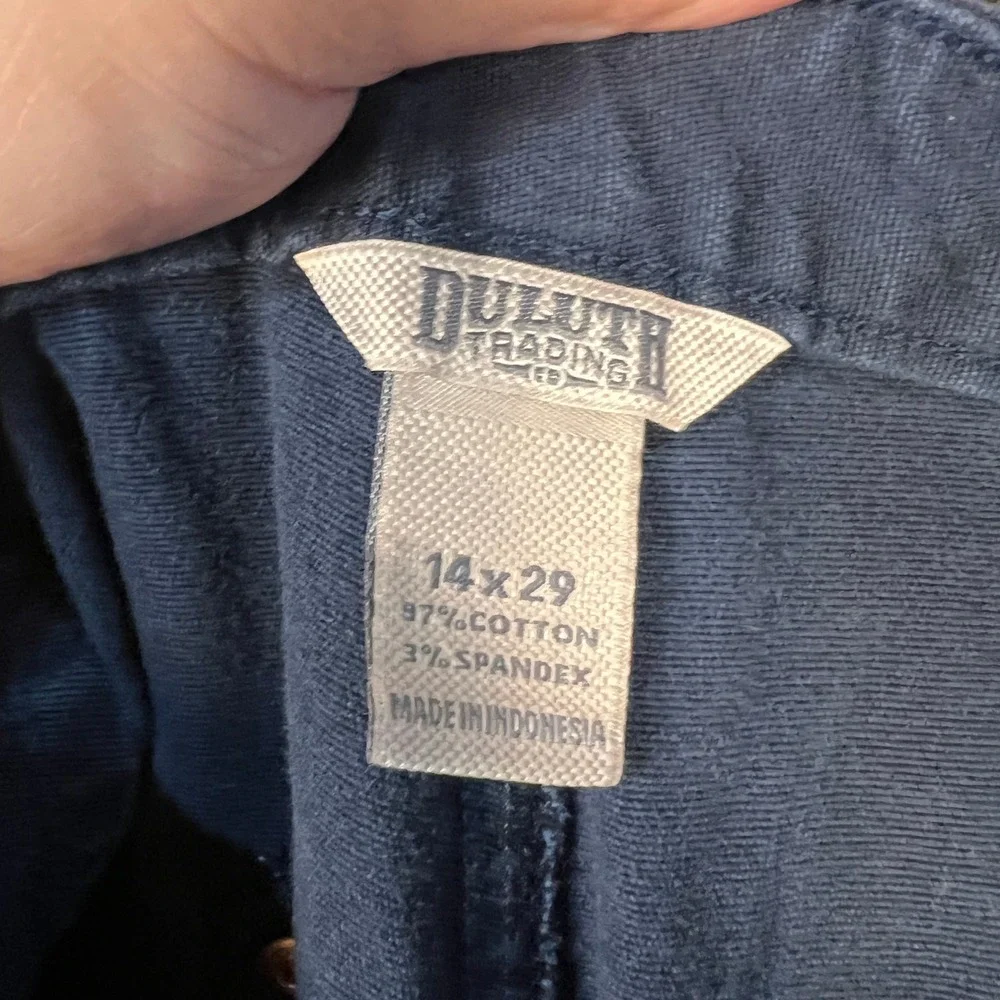 Duluth Trading Co Womens 14x29 Double Front Work Pants Navy Blue Canvas Utility - Picture 7 of 9